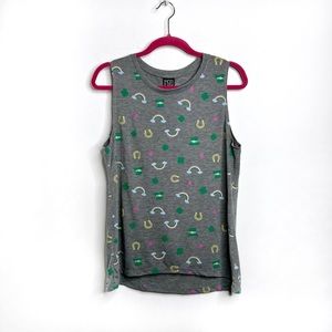 Modern Lux Rainbow Horseshoe Print Tank Size XL